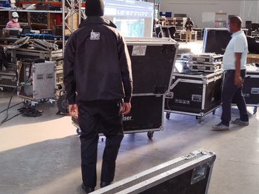 Crew on site with equipment